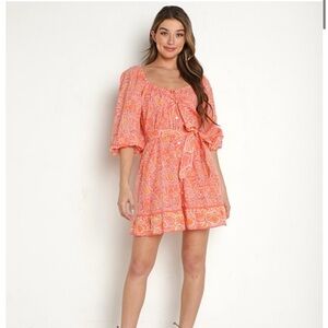 Cleobella Grace Mini Dress in Blossom Block Print